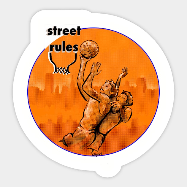 Street ball basketball rules Sticker by Coop Art